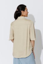 Sand Glow Fluted Blogger Shirt