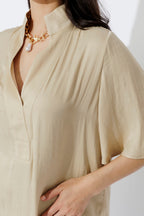 Sand Glow Fluted Blogger Shirt