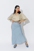 Sand Glow Fluted Blogger Shirt