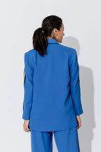 Electric Euro Stripe Boyfriend Blazer