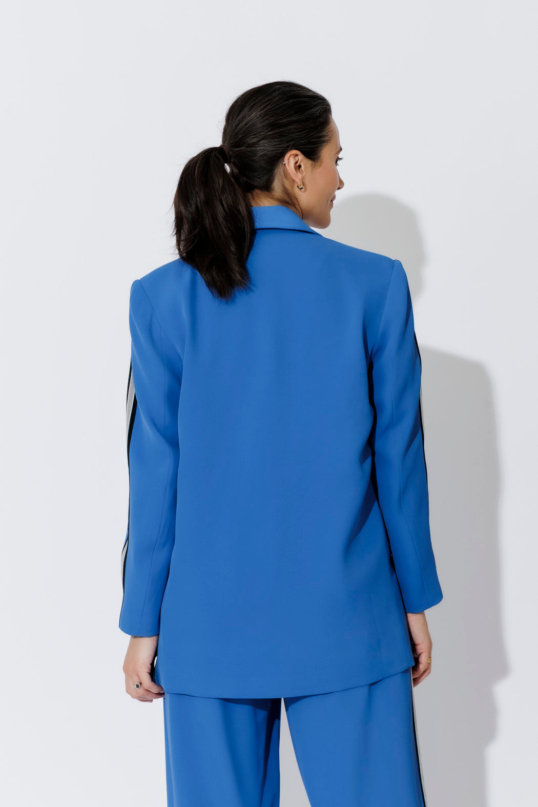 Electric Euro Stripe Boyfriend Blazer