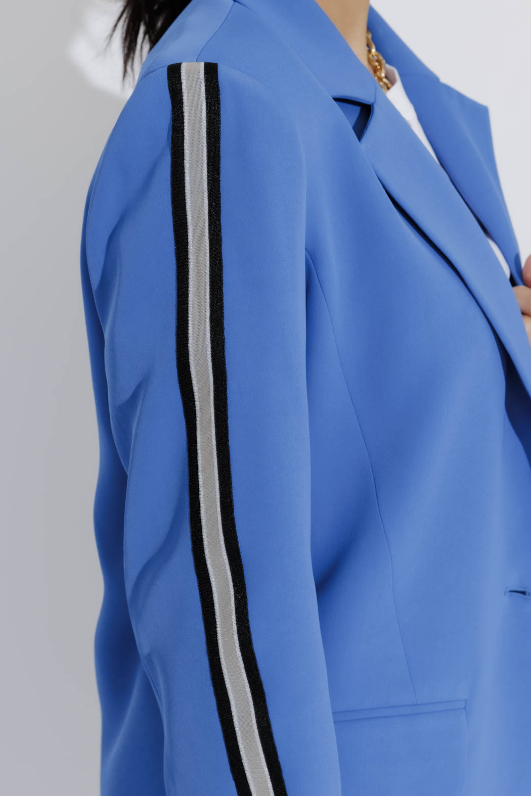 Electric Euro Stripe Boyfriend Blazer