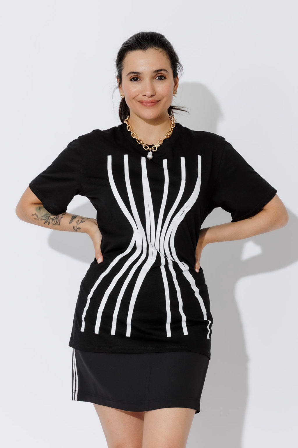 Black Hourglass Lines T-Shirt