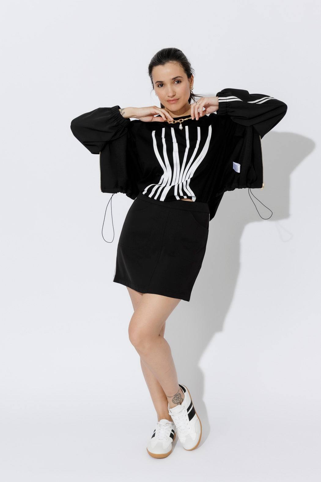 Black Euro Sport Mini Skirt