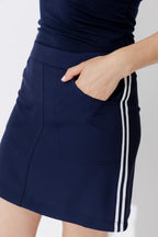 Navy Euro Sport Mini Skirt