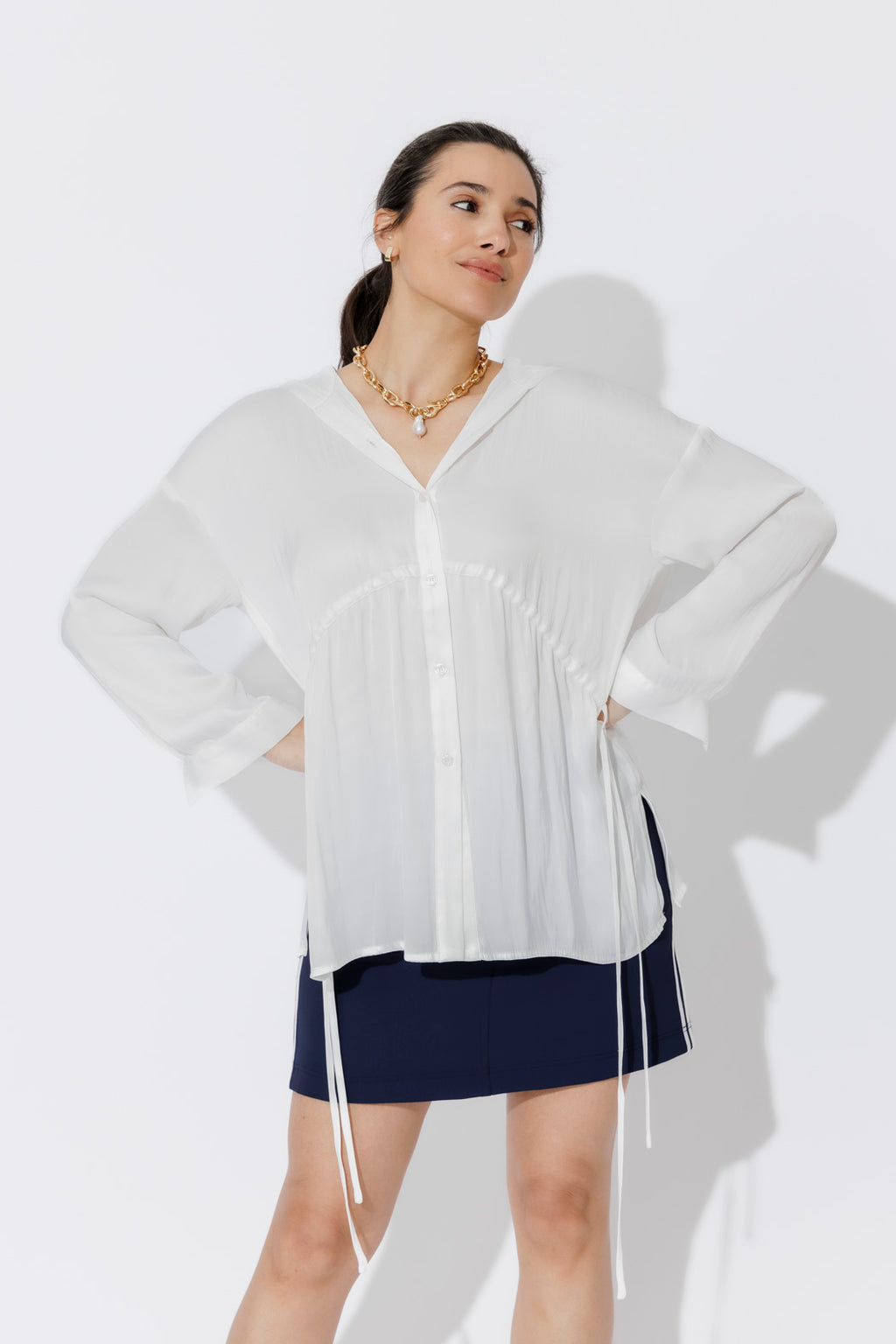 White Glow Hooded Shirt