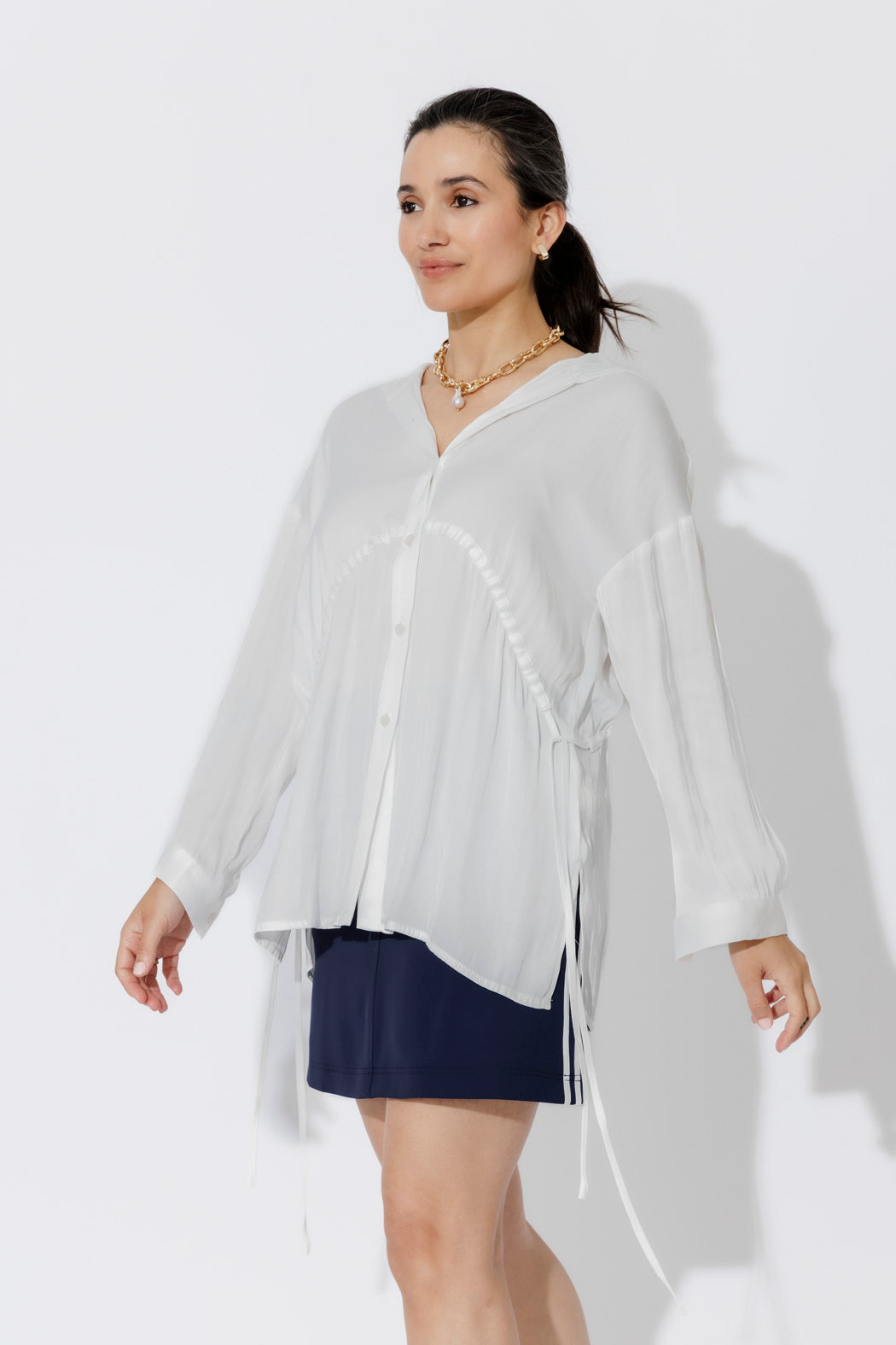 White Glow Hooded Shirt