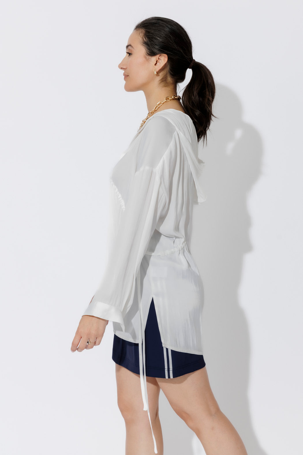 White Glow Hooded Shirt