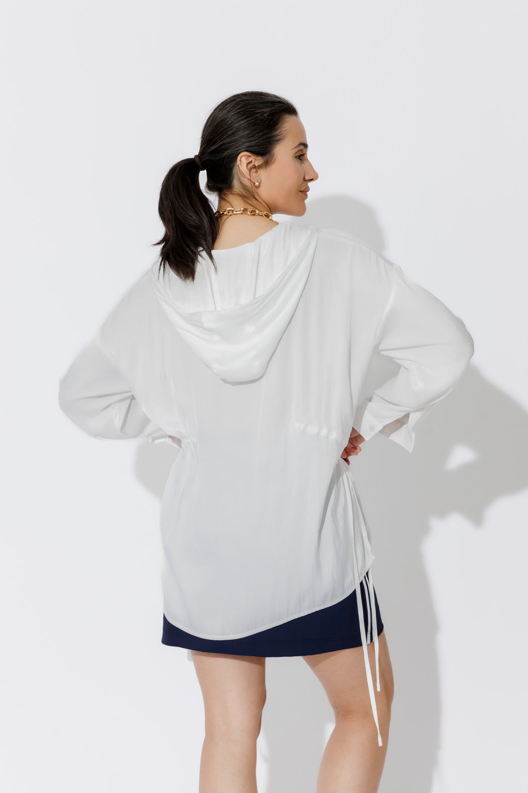 White Glow Hooded Shirt