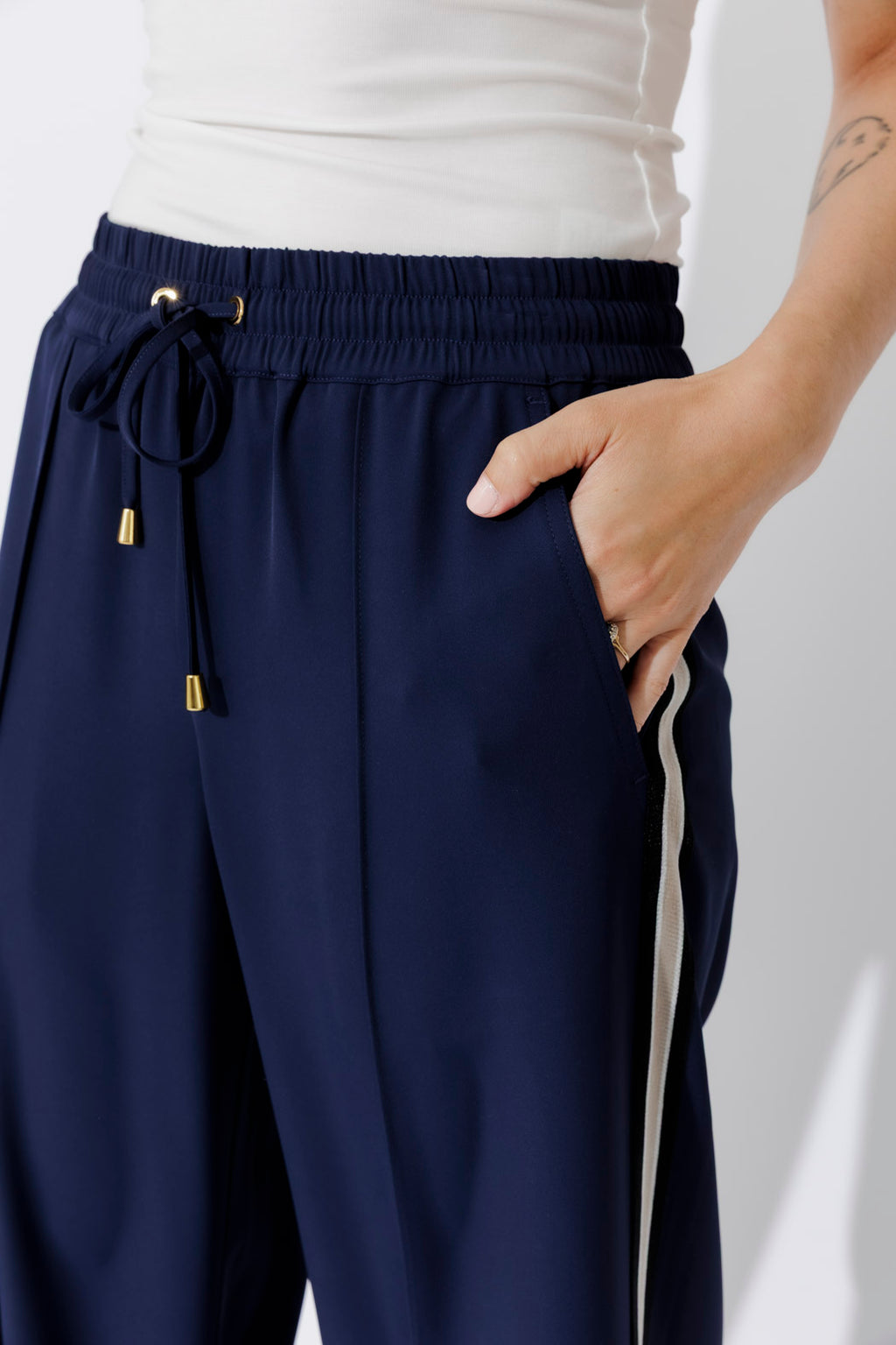 Navy Euro Pintuck Sport Pant