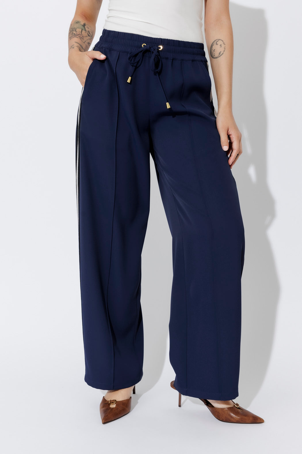 Navy Euro Pintuck Sport Pant