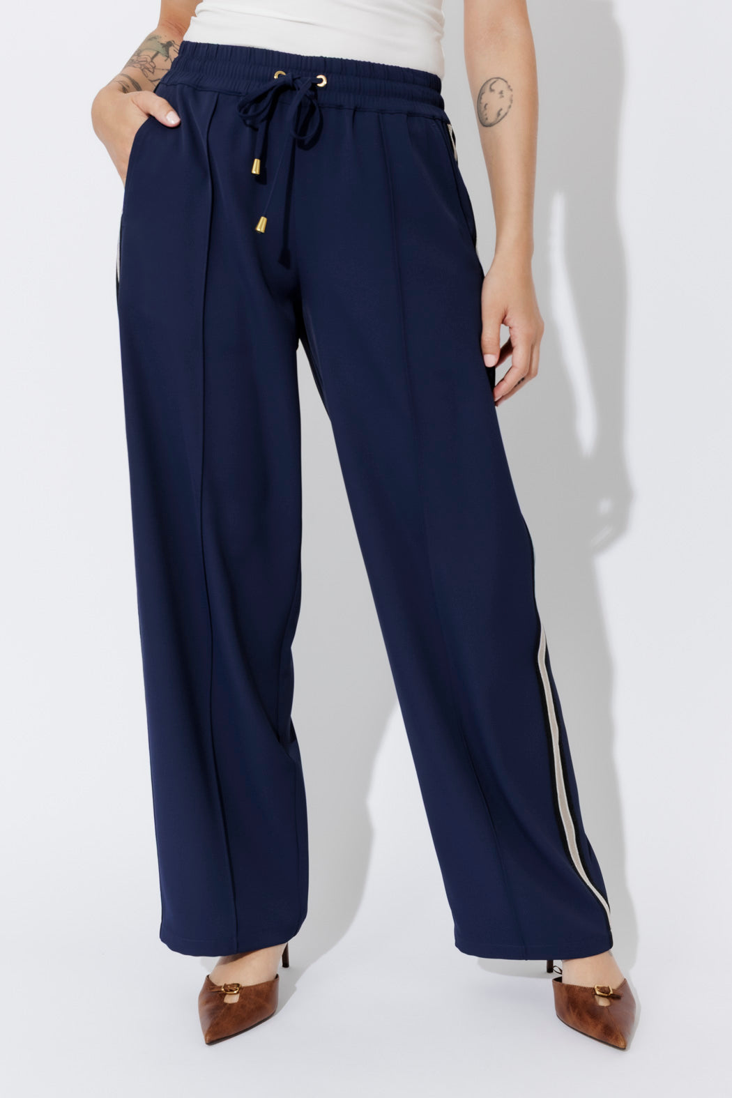 Navy Euro Pintuck Sport Pant