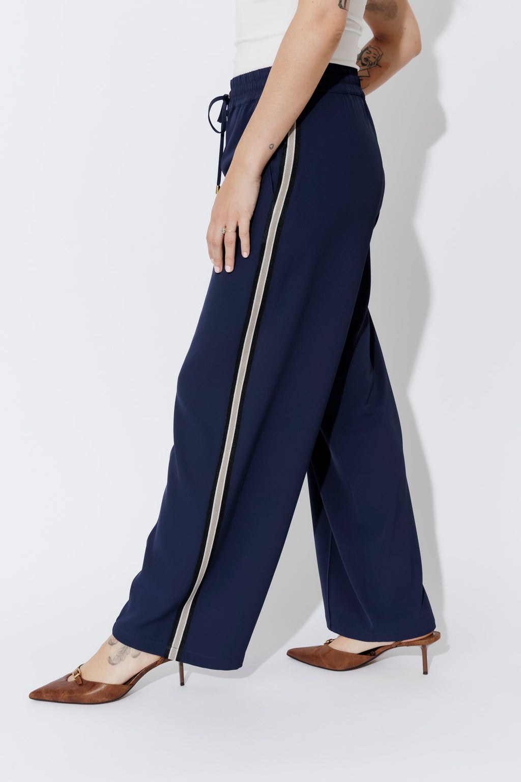 Navy Euro Pintuck Sport Pant