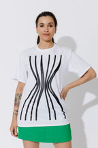 White Hourglass Lines T-Shirt