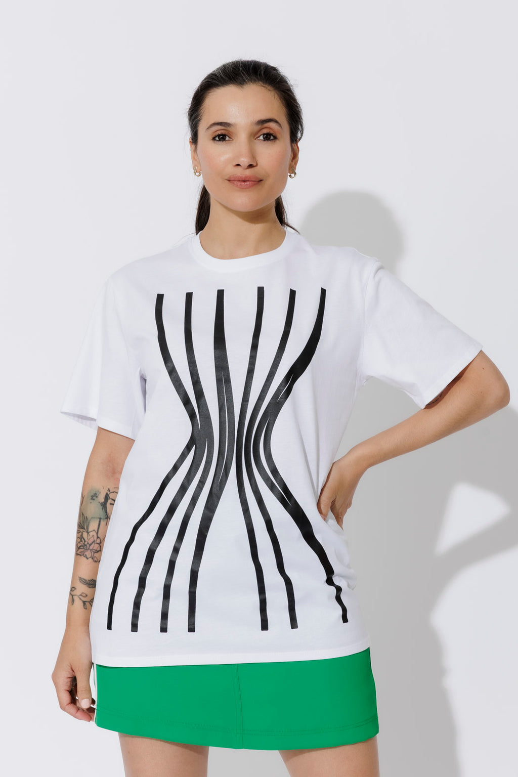 White Hourglass Lines T-Shirt