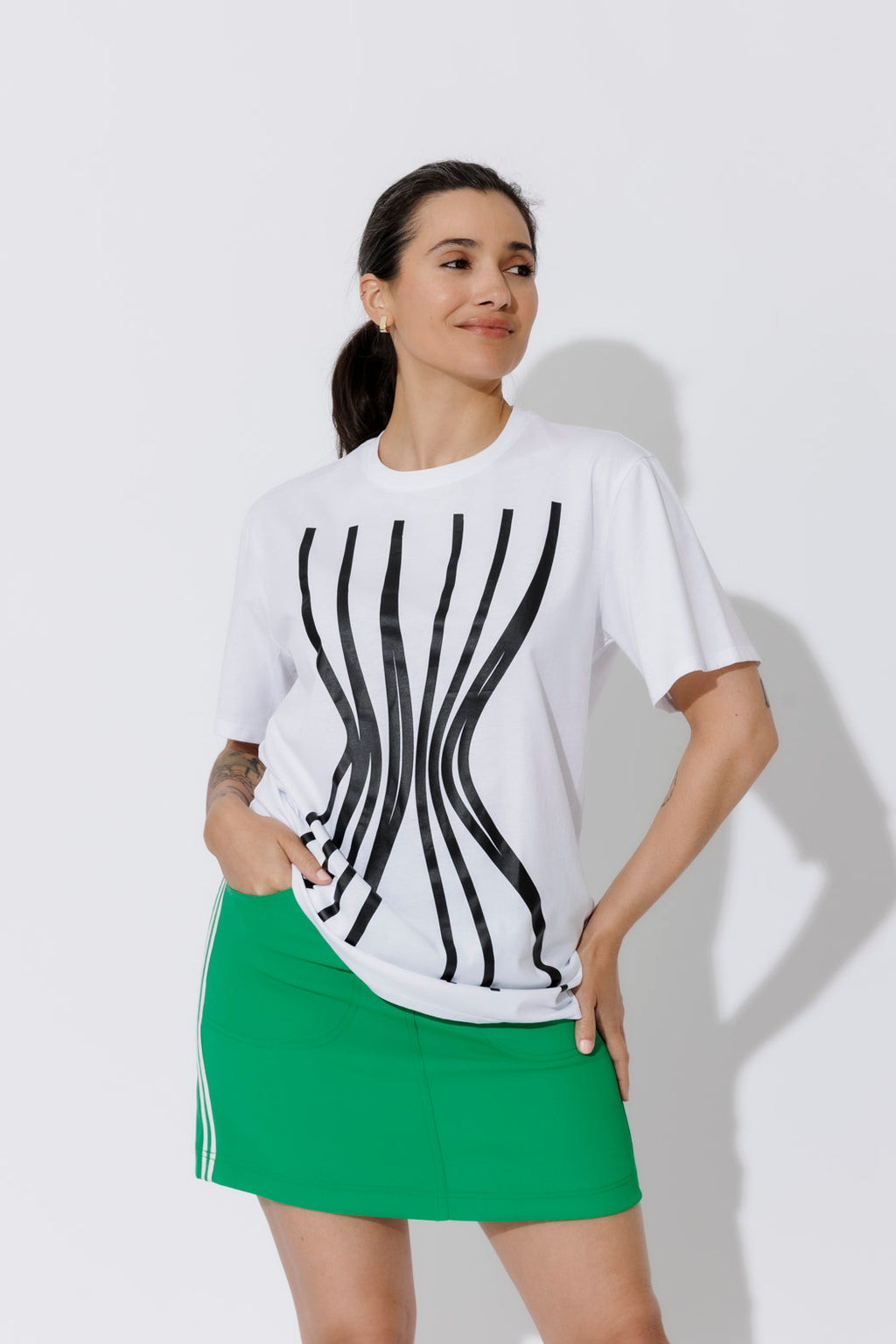 White Hourglass Lines T-Shirt