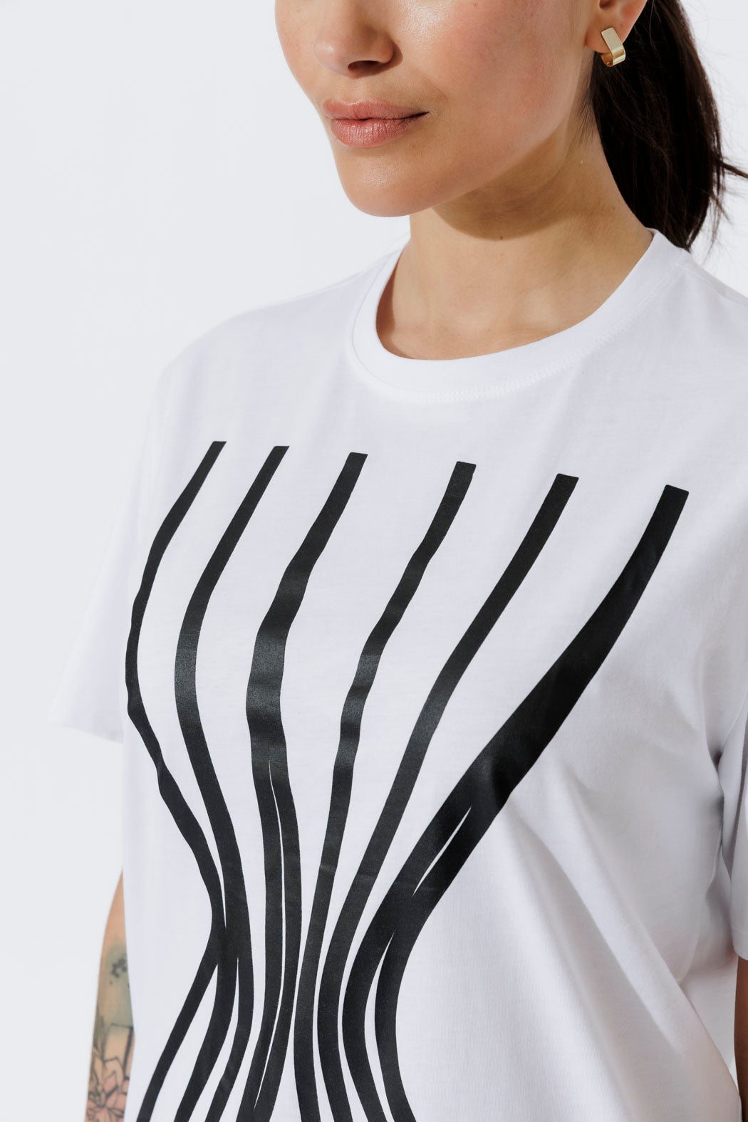 White Hourglass Lines T-Shirt