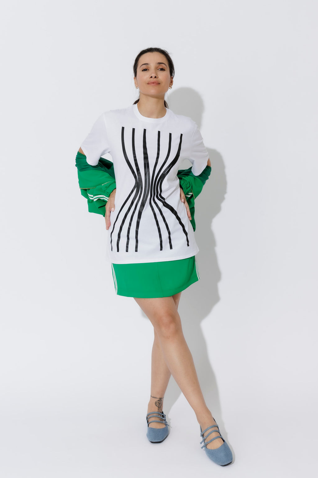 White Hourglass Lines T-Shirt