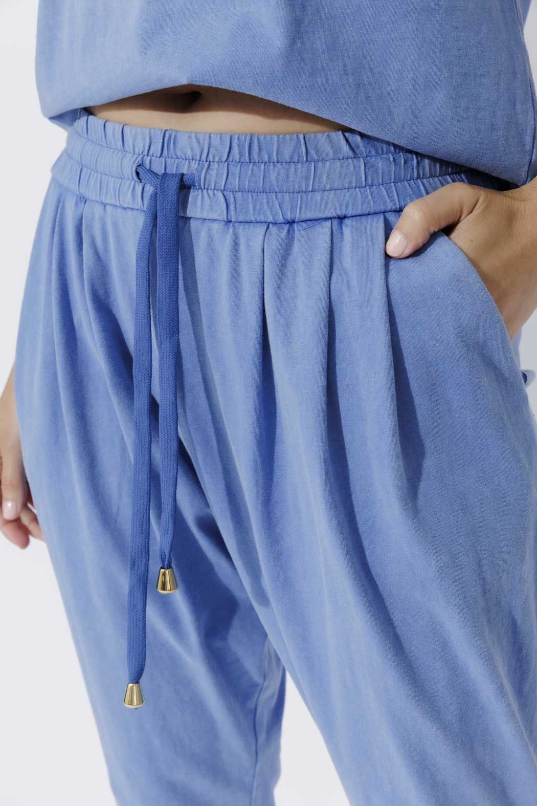 Cornflower Washed Cotton Slouch Pant