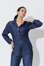 Dark Denim Tencel Hourglass Shirt