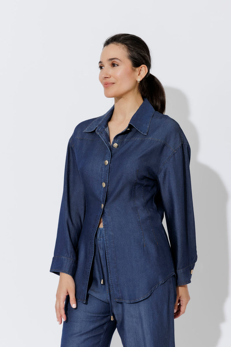 Dark Denim Tencel Hourglass Shirt