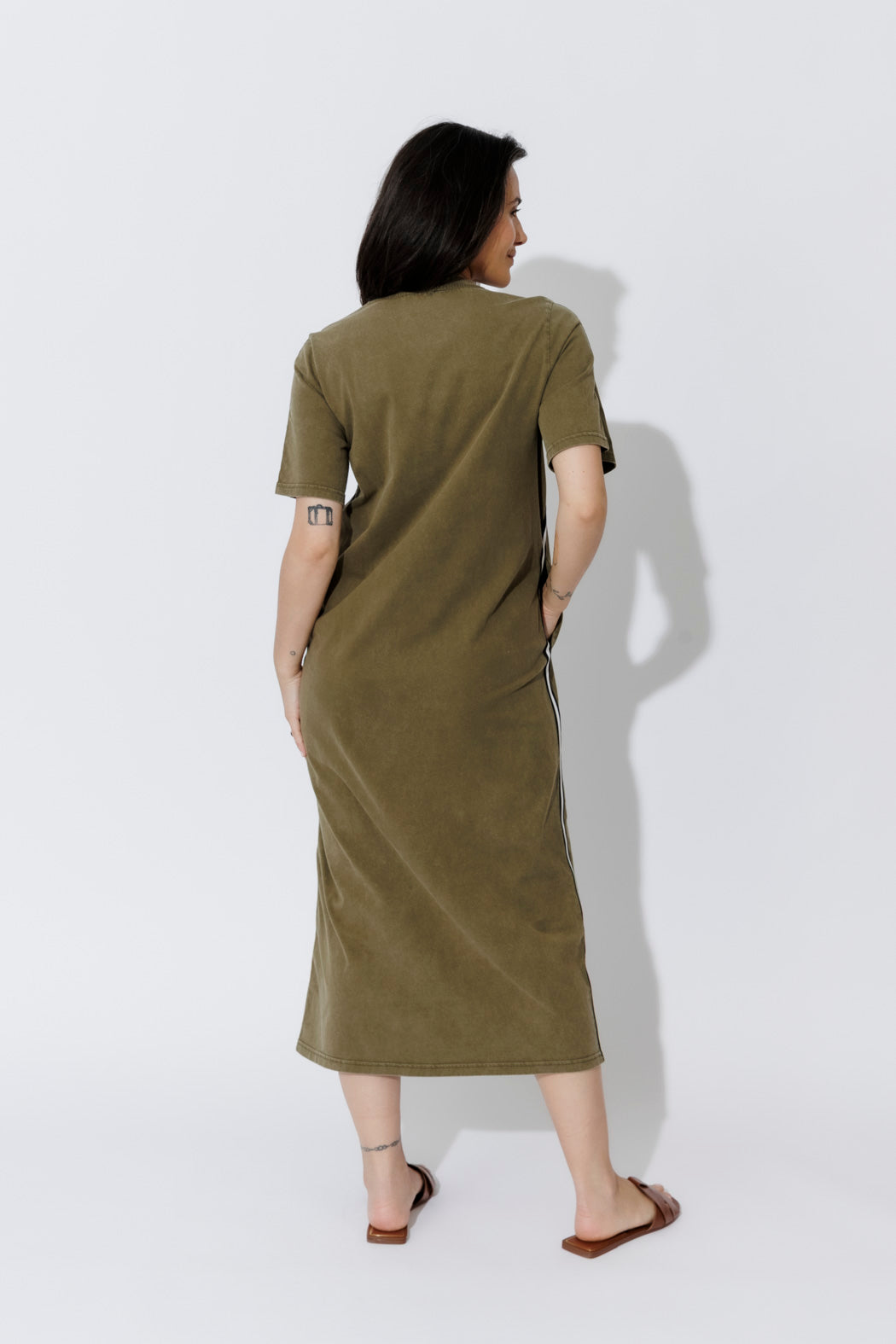 Khaki Washed Cotton Sport Dress