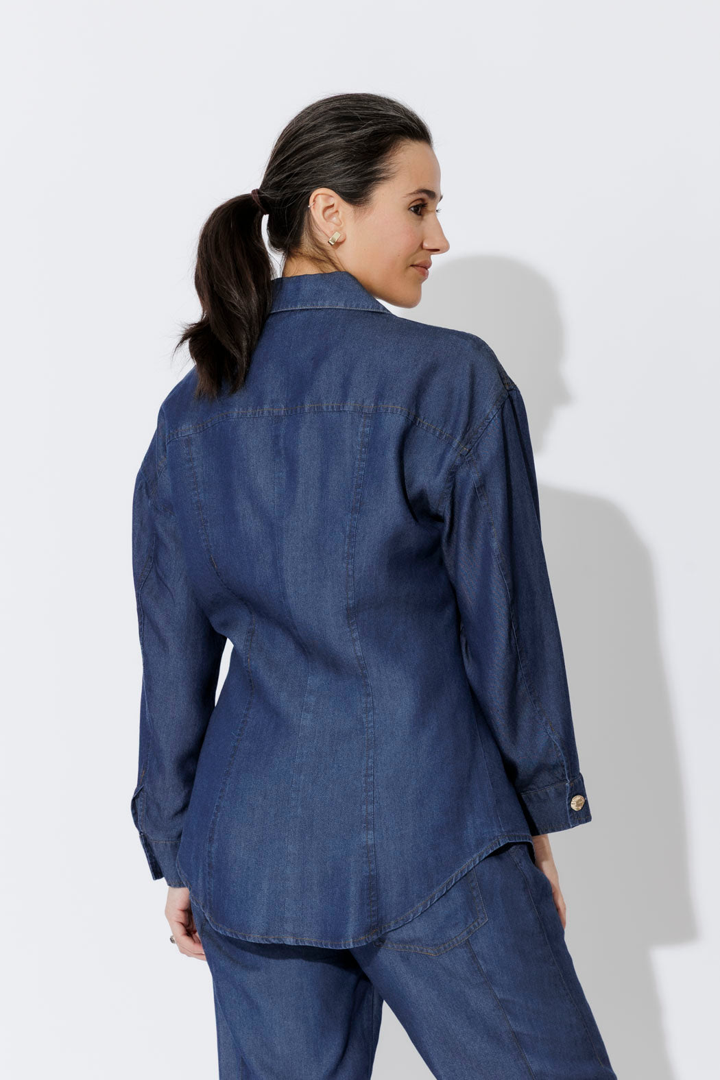 Dark Denim Tencel Hourglass Shirt