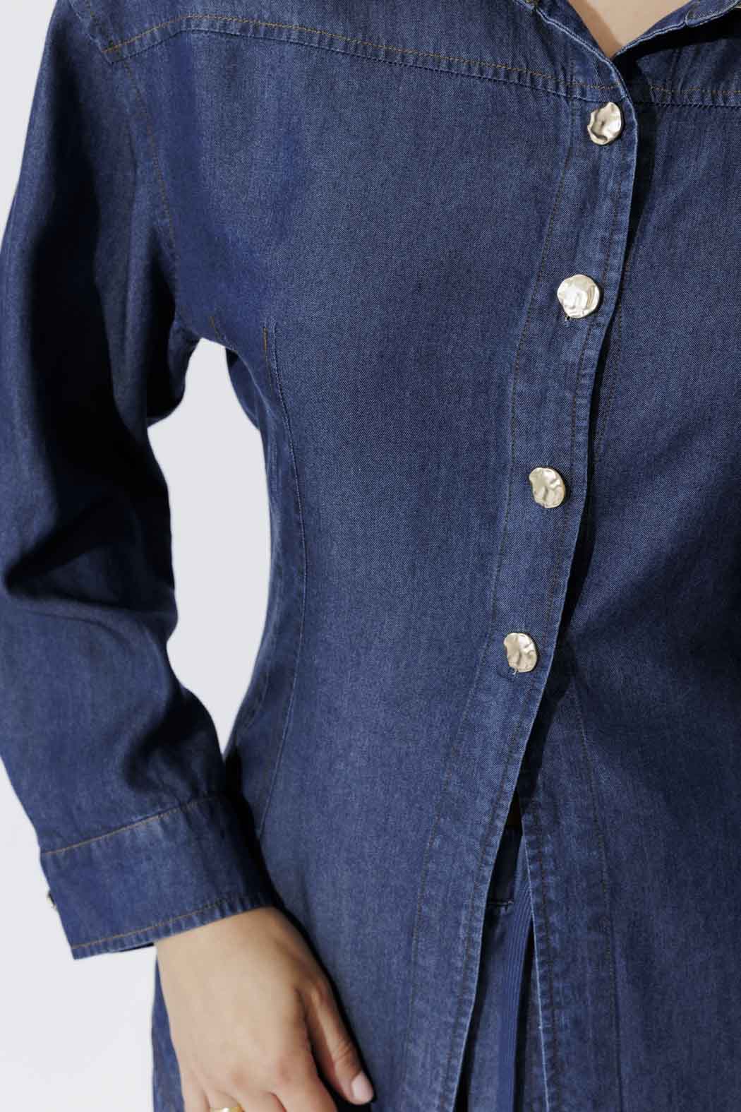 Dark Denim Tencel Hourglass Shirt