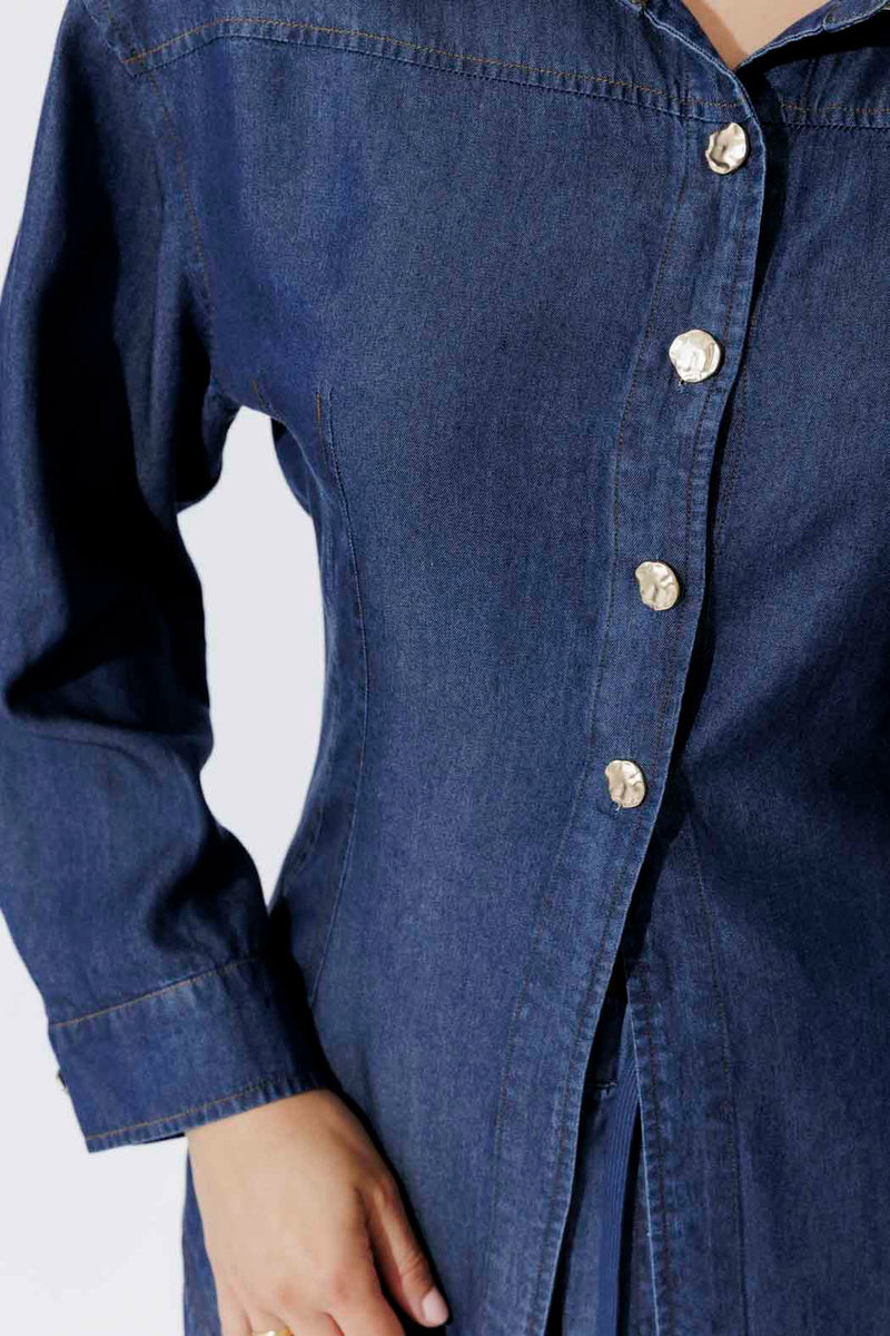 Dark Denim Tencel Hourglass Shirt