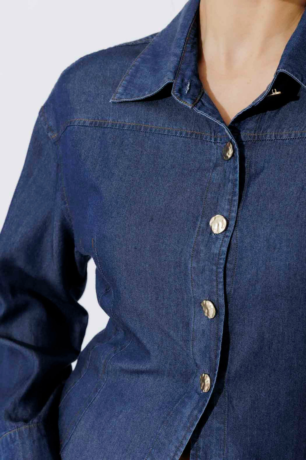 Dark Denim Tencel Hourglass Shirt