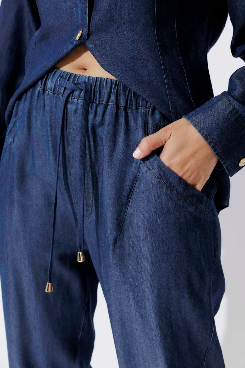 Dark Denim Tencel Jogger Pant