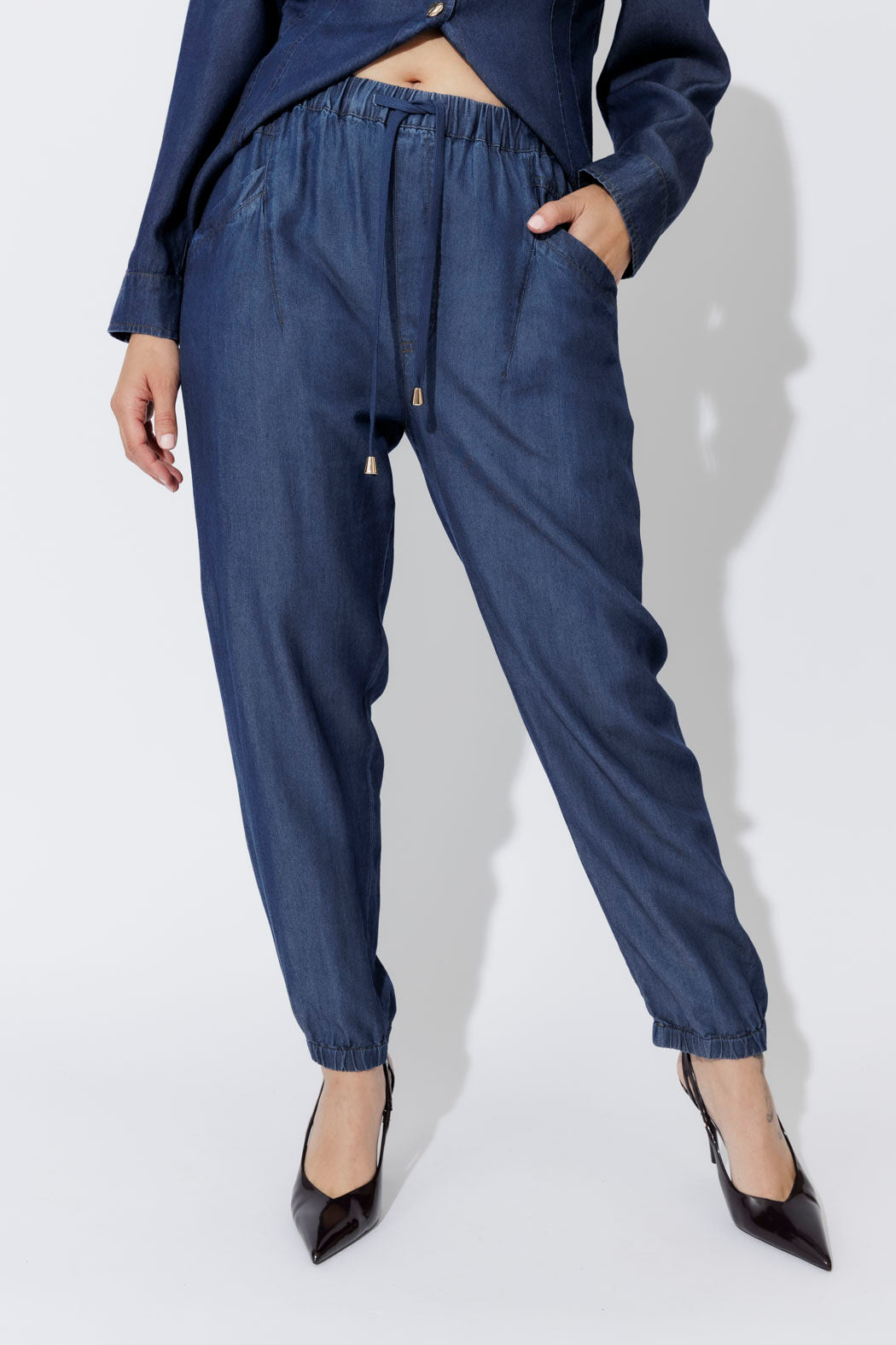Dark Denim Tencel Jogger Pant