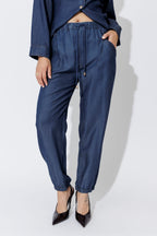 Dark Denim Tencel Jogger Pant