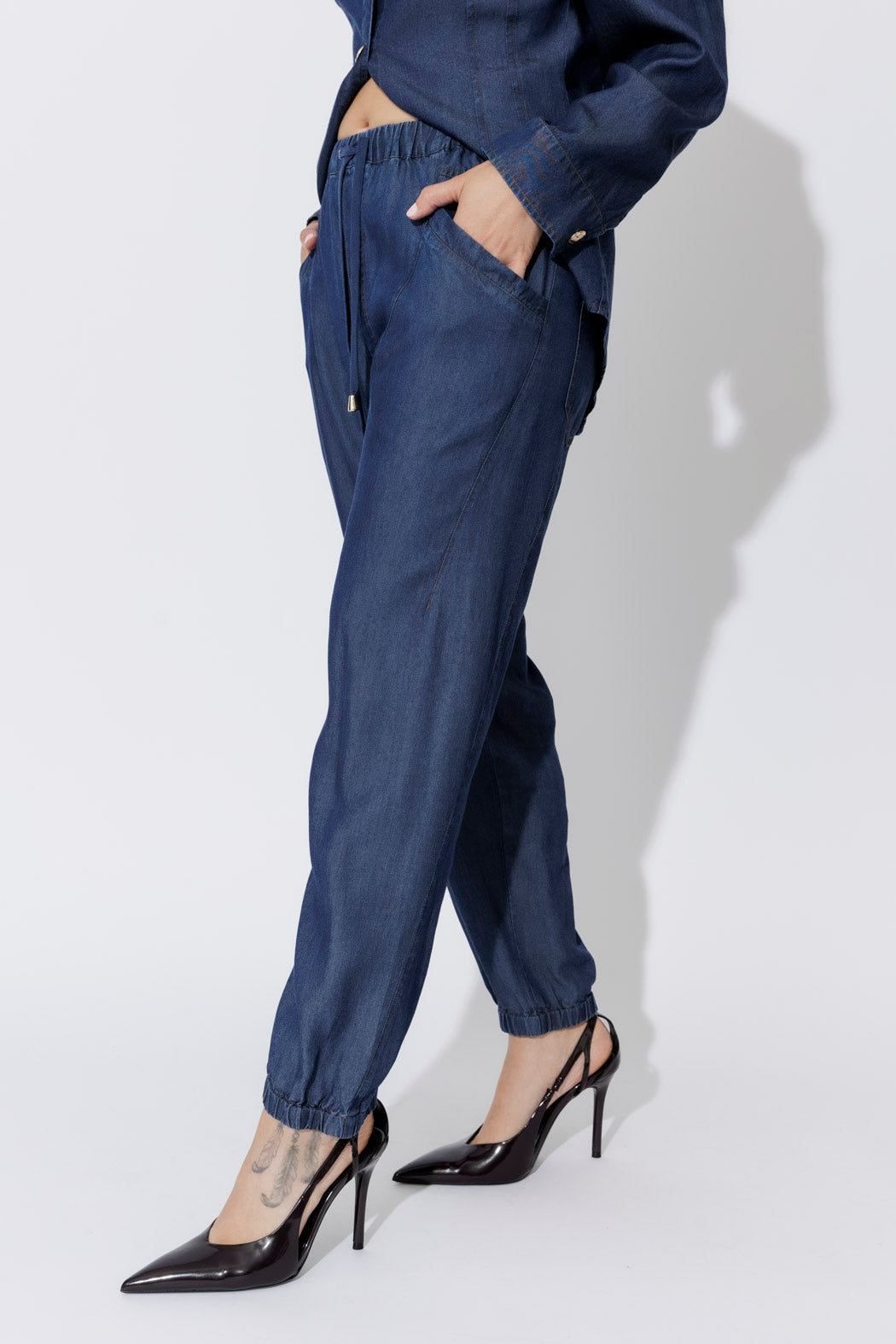 Dark Denim Tencel Jogger Pant