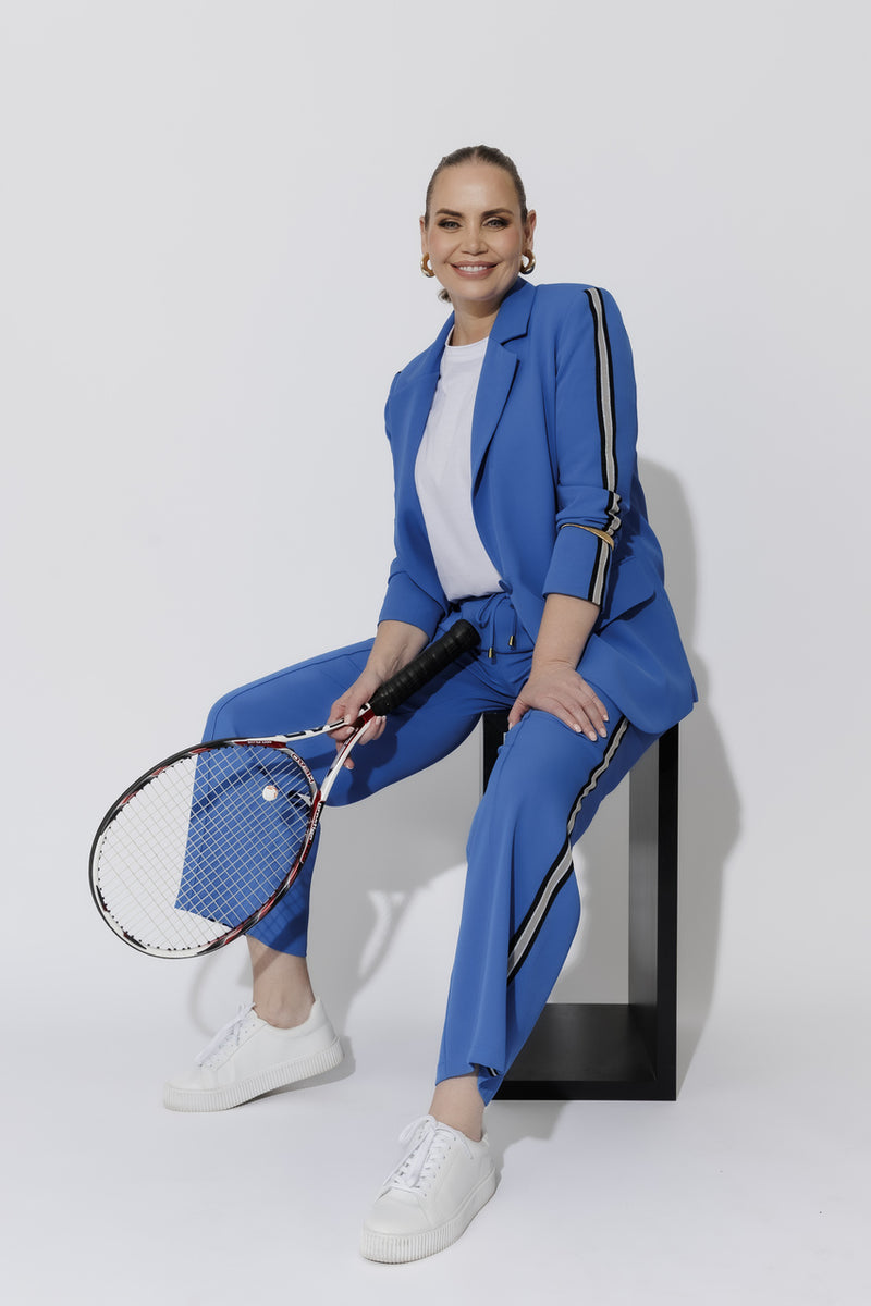 Electric Euro Stripe Boyfriend Blazer