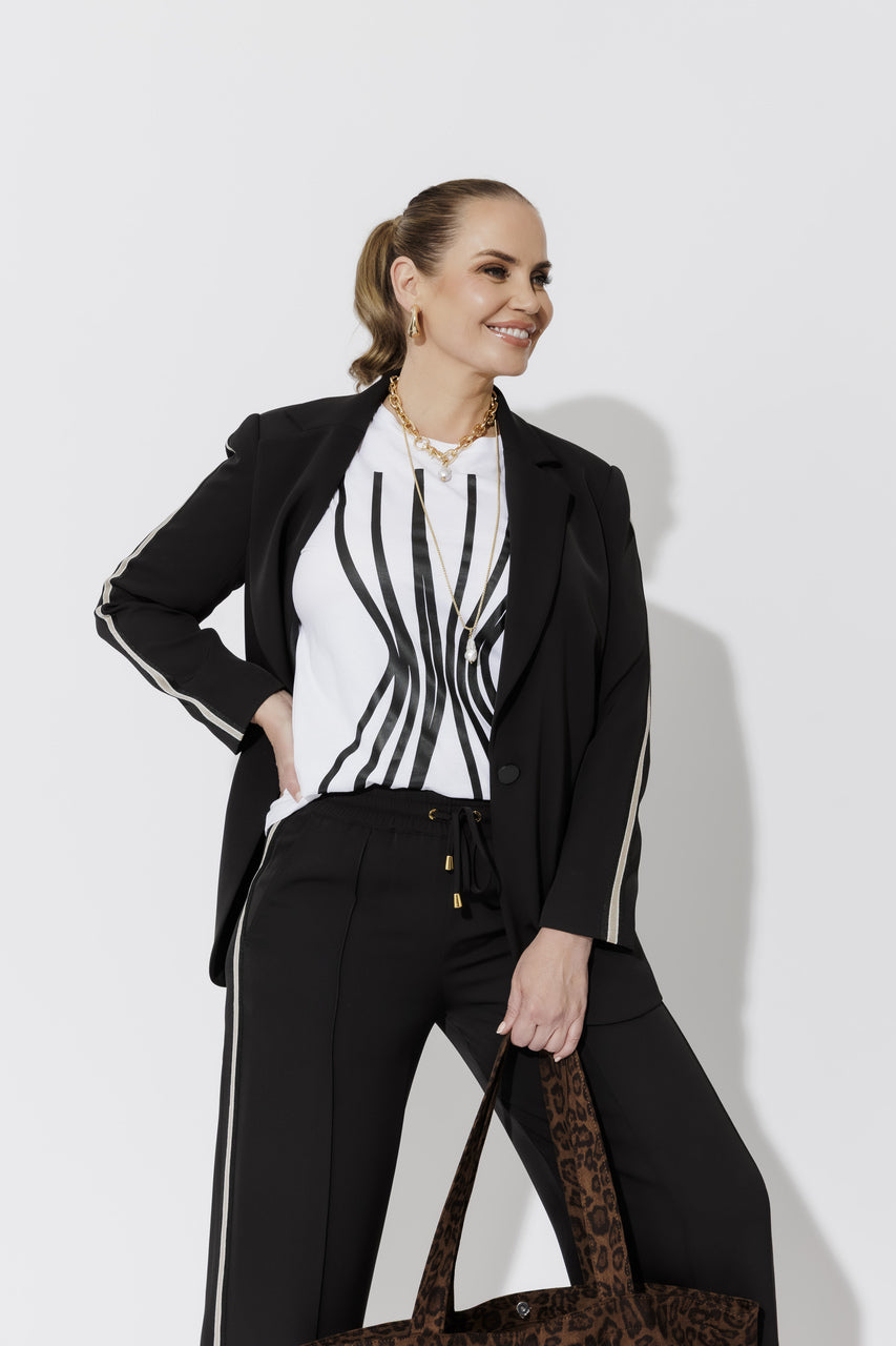 White Hourglass Lines T-Shirt