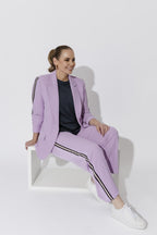 Lilac Euro Stripe Boyfriend Blazer