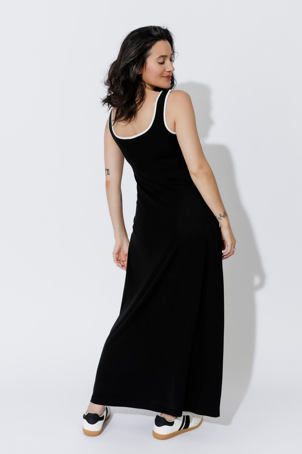 Black Tencel A-Line Dress