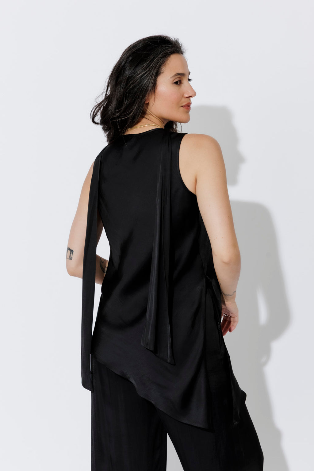 Black Scarf & Bias Cami Set