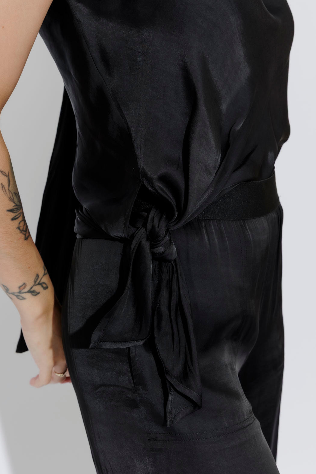 Black Scarf & Bias Cami Set