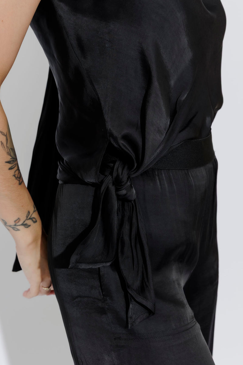 Black Scarf & Bias Cami Set