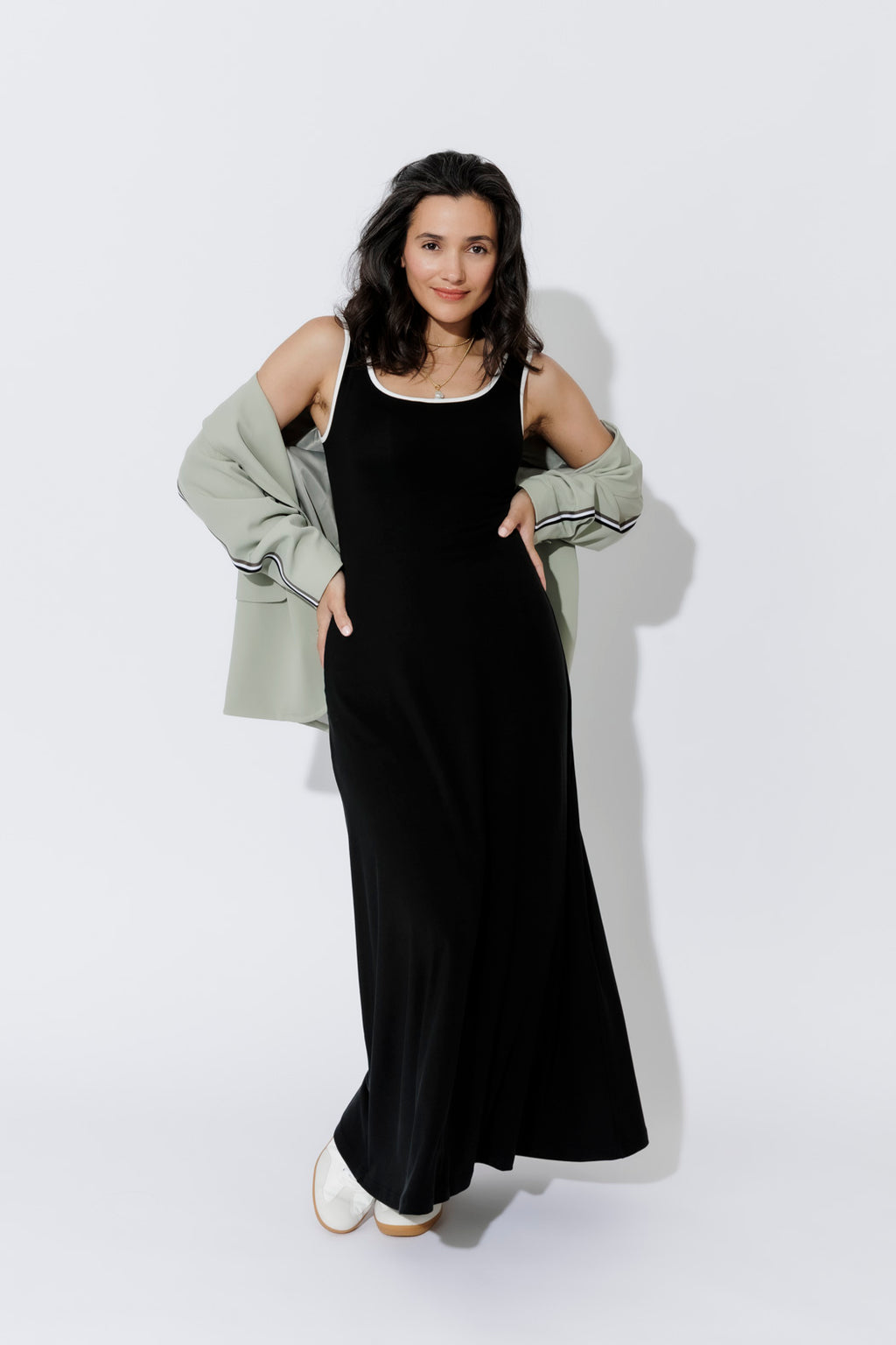 Black Tencel A-Line Dress
