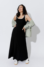 Black Tencel A-Line Dress