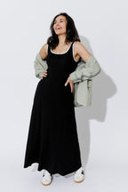 Black Tencel A-Line Dress