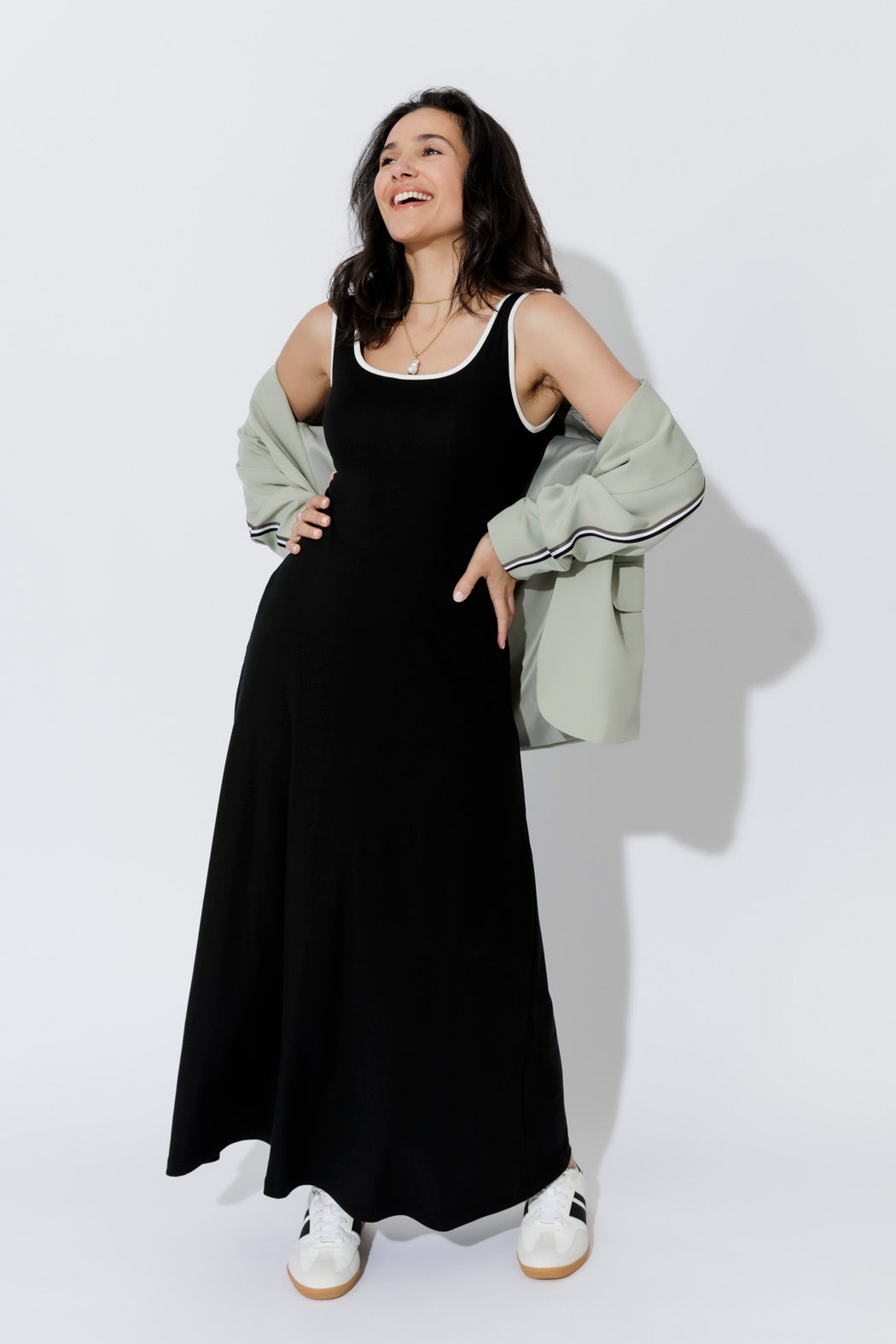 Black Tencel A-Line Dress