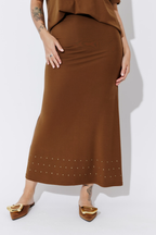 Chestnut Tencel Embellished T-Shirt