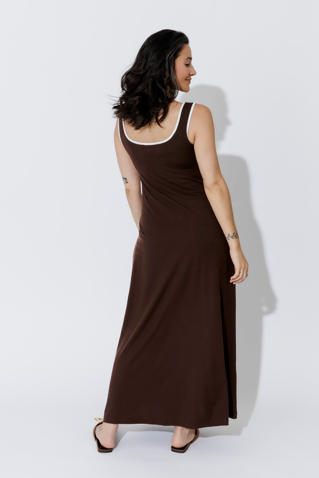 Chocolate Tencel A-Line Dress
