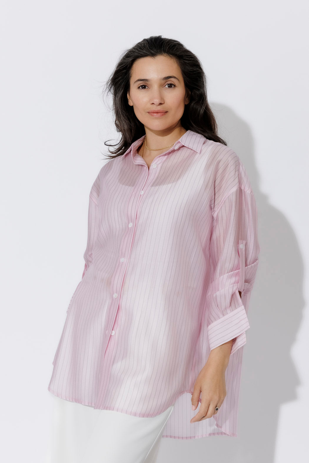 Pale Pink Lyocell Oversized Shirt