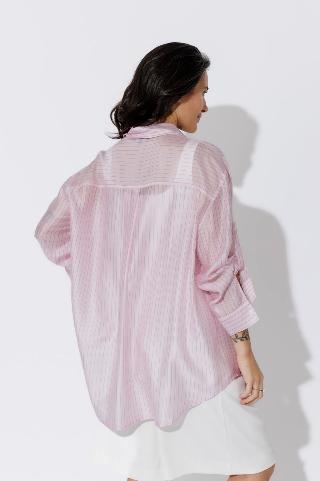 Pale Pink Lyocell Oversized Shirt