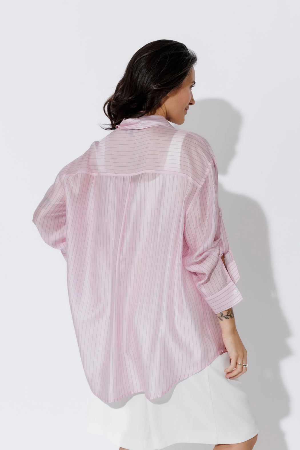 Pale Pink Lyocell Oversized Shirt